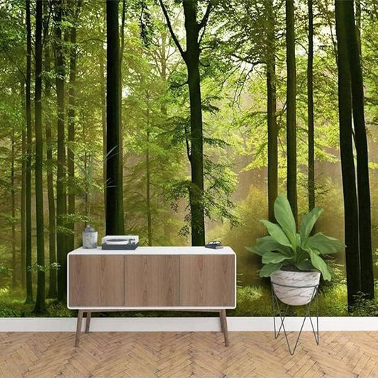 YTTBDBD Forest Fog 3D Wall Mural, Rainforest Plants Murals Wallpaper,for Storefront Restaurant Beauty Salon Hotels Living Room Decoration-Not Self-Adhesive-48 W x 36" H/122x91cm-Silk
