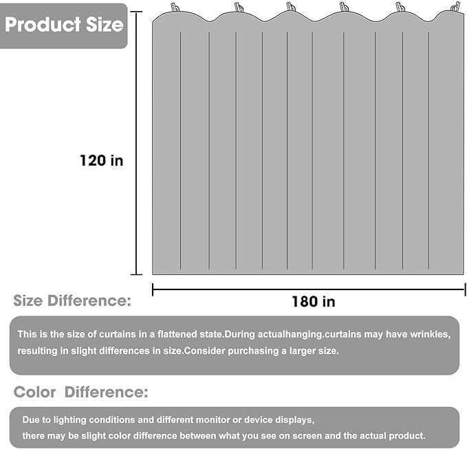 Cbsroro Room Divider Blackout Curtain Track Curtains Wall Dividers Panels Screen for Living Rooms Bedroom Office Privacy Partition Separation, W180 × L120 Inch,1 Panel, Grey