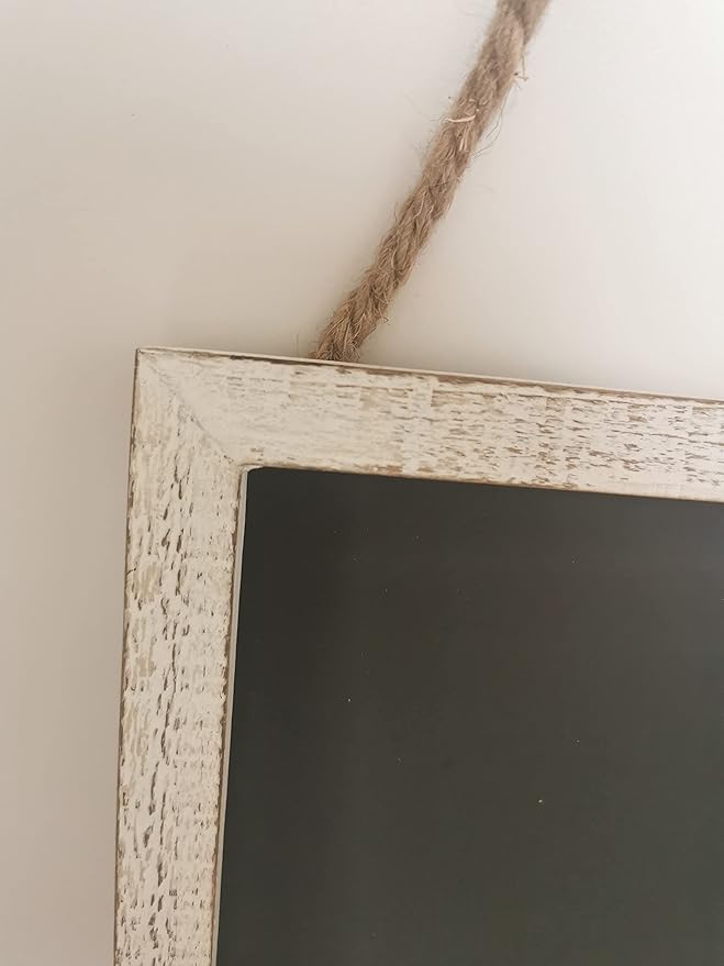 16''x12'' Wood Framed Chalkboard for Wall Home Decorative Chalk Board for Shool,Office,Wedding and Menu. (White, 11''x11'')