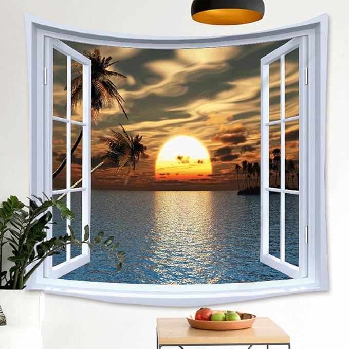 XIUYINHS Nature Forest Tapestry,Scenery Wall Mountain Tree Tapestry,for Home Office Dorm Indoor and Outdoor Decoration Large Size 59"(W) x59(L) GTCH(49)