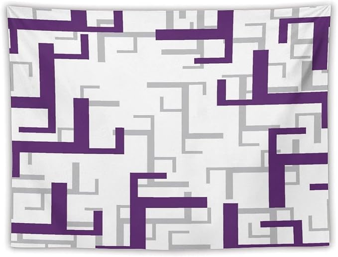 ZhiRain Purple And White Tapestry Wall Hanging Modern Geometric Spa Tapestries Home Decor for Living Room Bedroom Farmhouse Apartment Dorm 60"x80"