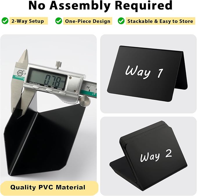 12 Pcs Mini Chalkboard Signs, 4"x3" Reusable PVC Food Labels for Party Buffet, Small Table Place Cards, Durable Chalk Board Signs for Tables, Birthday, Weddings, Bakery, Event Decoration (V Shape)