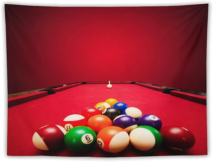 ZhiRain Billiard Tapestry Wall Hanging Recreational Indoor Billiards Game Printed Tapestries Home Decor for Living Room Bedroom Farmhouse Apartment Dorm 60"x80"