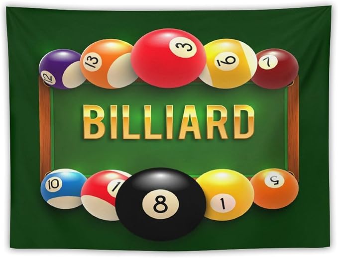 ZhiRain Snooker Billiards Tapestry Wall Hanging Modern Sports Theme Billiard Eight Ball Tapestries Home Decor for Living Room Bedroom Farmhouse Apartment Dorm 30"x40"