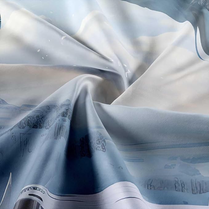 YDIDIAN Blue Dragon Wall Art, Medieval Fantasy Animal Tapestry, Winter Snow Regions Art Aesthetics Wall Decor for Home, College Dorm, Living Room, Panels 80 x 60IN