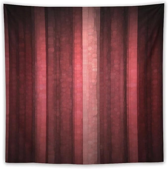 ZhiRain Red Striped Tapestry Wall Hanging Burgundy Marron Modern Vintage Abstract Mosaic Glass Texture And Dark Stripe Tapestries Home Decor for Living Room Bedroom Apartment Farmhouse 60"x60"