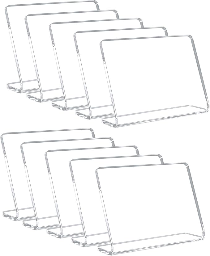 10 Pack Acrylic Mini Chalkboard Signs for Food, AITEE Clear Mini Tabletop Chalkboard Signs, Small Buffet Chalkboards Signs for Weddings, Birthday Parties, Message Board Signs, Buffet,Bakery and Retail