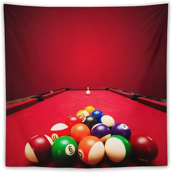 ZhiRain Billiard Tapestry Wall Hanging Recreational Indoor Billiards Game Printed Tapestries Home Decor for Living Room Bedroom Farmhouse Apartment Dorm 60"x60"