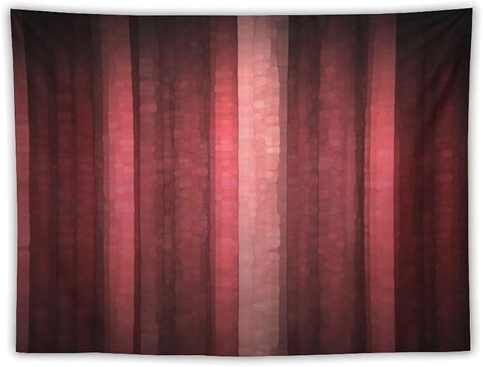 ZhiRain Red Striped Tapestry Wall Hanging Burgundy Marron Modern Vintage Abstract Mosaic Glass Texture And Dark Stripe Tapestries Home Decor for Living Room Bedroom Apartment Farmhouse 60"x80"