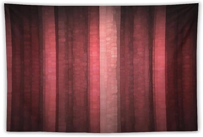 ZhiRain Red Striped Tapestry Wall Hanging Burgundy Marron Modern Vintage Abstract Mosaic Glass Texture And Dark Stripe Tapestries Home Decor for Living Room Bedroom Apartment Farmhouse 60"x90"