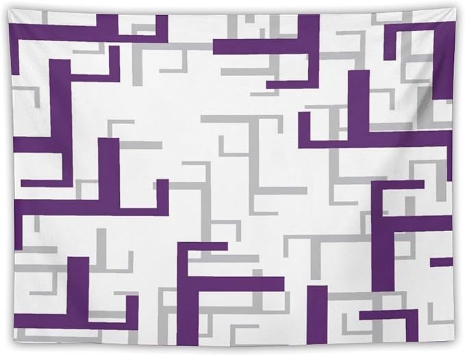 ZhiRain Purple And White Tapestry Wall Hanging Modern Geometric Spa Tapestries Home Decor for Living Room Bedroom Farmhouse Apartment Dorm 30"x40"
