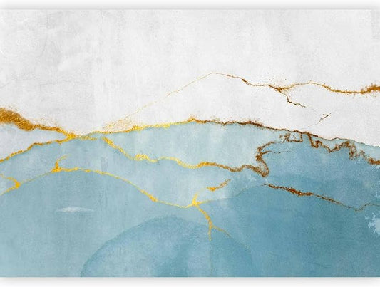 artgeist Wall Mural Abstract 173x124 in - Peel and Stick Self-Adhesive Wallpaper Removable Large Sticker Foil Wall Decor Print Design Mural Marble Blue Like Painted a-A-10238-a-c