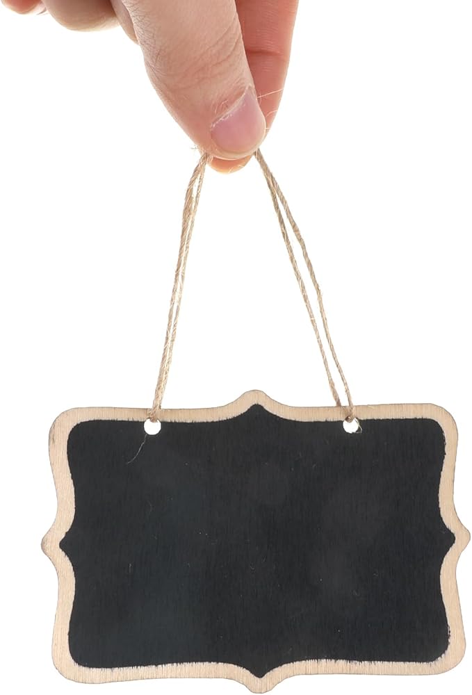 20 PCS Mini Chalkboard Signs, Reusable Hanging Chalkboard Sign, Wooden Double-Sided Blackboard with Hanging String, Small Chalk Board Sign for Wedding Birthday Parties, Party Buffet Food Name Tags