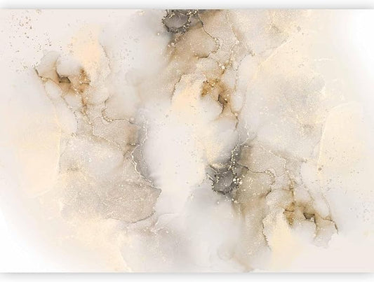 artgeist Wall Mural Abstract 193x138 in - Peel and Stick Self-Adhesive Wallpaper Removable Large Sticker Foil Wall Decor Print Design Mural Beige White Marble f-C-10058-a-a