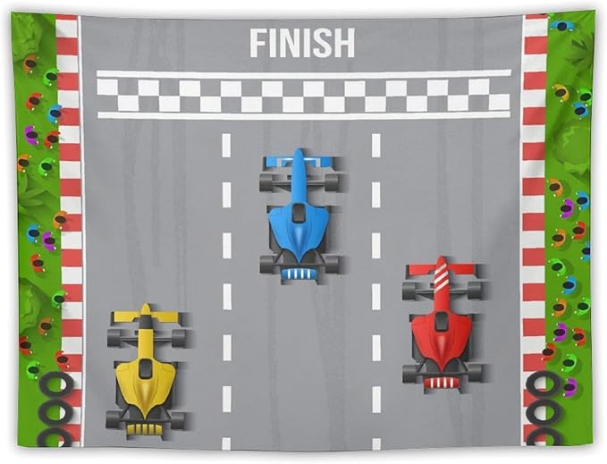 ZhiRain Youth Race Car Tapestry Wall Hanging Cartoon Racing Car Track Formula Racer Extreme Speed Sports Tapestries Home Decor for Living Room Bedroom Apartment Farmhouse Dorm 30"x40"