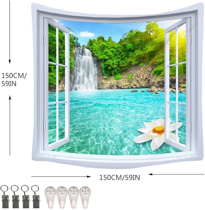 XIUYINHS Nature Forest Tapestry,Scenery Wall Tapestries,Mountain Tree Tapestry,for Home Office Dorm Indoor and Outdoor Decoration Large Size 59"(W) x59(L) GTCH(67)