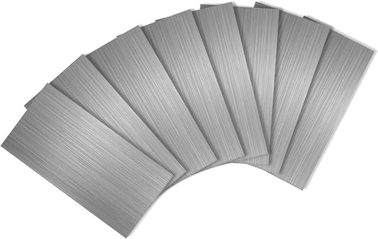 Yipscazo 2026 New Upgrade Peel and Stick backsplash 3 x 6 Inches 3D PVC Composite Wall Tile Stick on Backsplash Tile for Kitchen Bathroom, Laundry Room, Fireplace(Metal Composite, 32 Pieces)