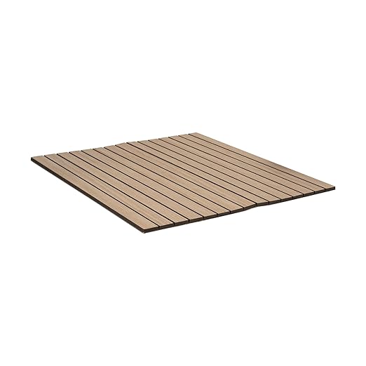 4ft x 4ft Unfinished White Oak Veneer Flexible Tambour Wall Panel with 3/4" Black 30-Degree Groove Slats, Flexible & Customizable