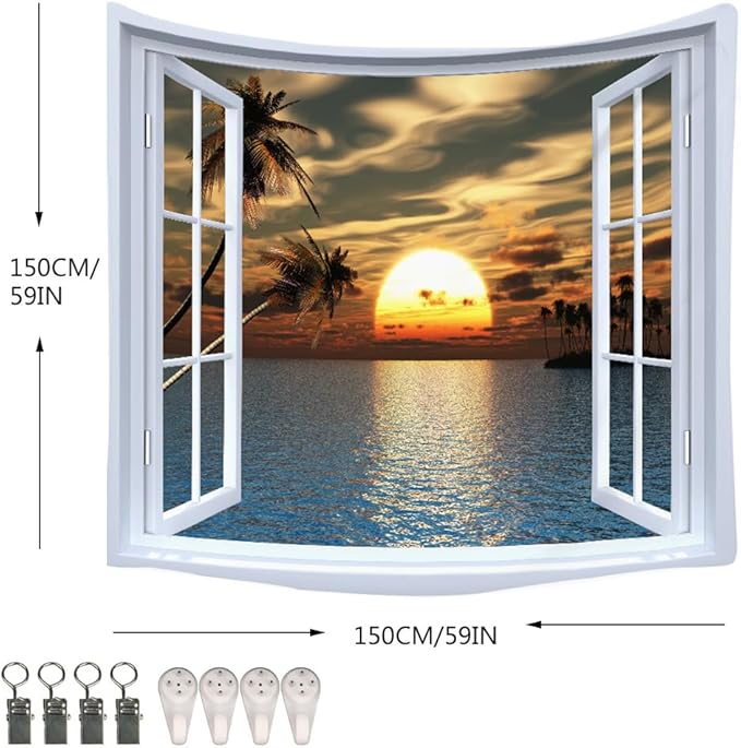 XIUYINHS Nature Forest Tapestry,Scenery Wall Mountain Tree Tapestry,for Home Office Dorm Indoor and Outdoor Decoration Large Size 59"(W) x59(L) GTCH(49)