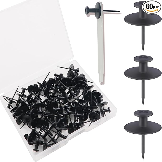 60 PCS Double Headed Picture Hanging Nails, Wall Hangers Without Nails, Thumb Tacks for Wall Hangings Picture, Renter Friendly Decor Push Pins for Tapestry Frame Art