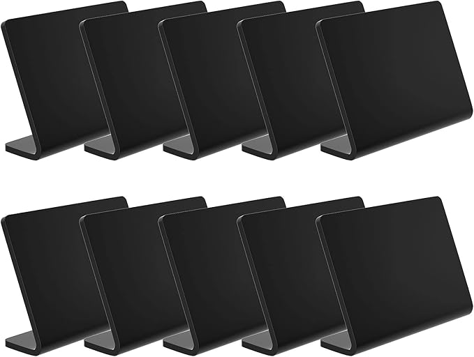 10 Pack Acrylic Mini Chalkboard Signs for Food, AITEE Black Mini Tabletop Chalkboard Signs, Small Buffet Chalkboards Signs for Weddings, Birthday Parties, Message Board Signs, Buffet,Bakery and Retail