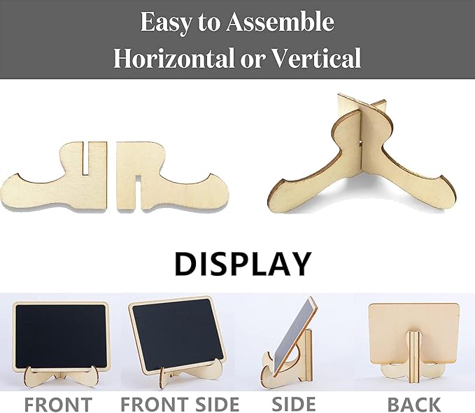 20 Pcs Mini Chalkboard Signs with Stand, Food Signs for Party Buffet, Table Numbers, Place Cards Display, Weddings, Buffet, Small Blackboards Wood Little Chalkboard