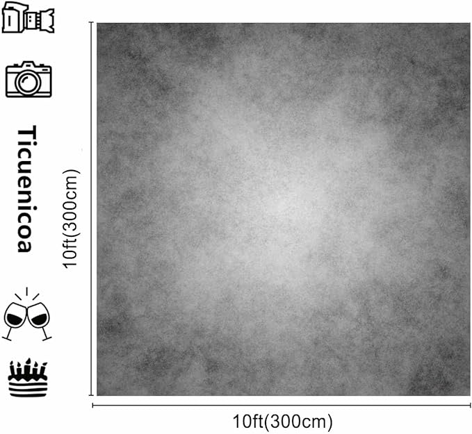 10x10ft Gray Abstract Photography Backdrops Grey Portrait Photo Studio Prop Background for Photographyer Ash Texture Backdrop for Party