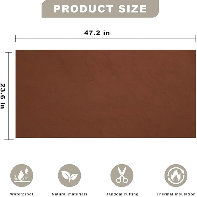 3D Wall Panels - 4PCS 47.2"x23.6" Faux Stone Wall Covering - MCM Modified Clay Material for Home Art, Accent Brick, Modern Exterior/Interior Decoration, Covering 31 sq.ft Slate Coffee Color