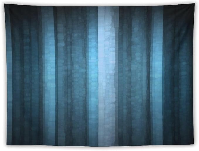 ZhiRain Blue Striped Tapestry Wall Hanging Modern Elegant Neon Blue Abstract Mosaic Glass Texture Dark Stripe Art Tapestries Home Decor for Living Room Bedroom Apartment Farmhouse 60"x80"