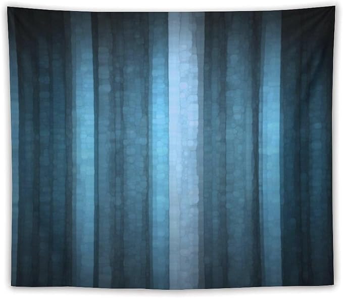 ZhiRain Blue Striped Tapestry Wall Hanging Modern Elegant Neon Blue Abstract Mosaic Glass Texture Dark Stripe Art Tapestries Home Decor for Living Room Bedroom Apartment Farmhouse 50"x60"