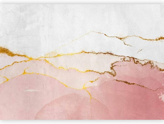 artgeist Wall Mural Abstract 173x124 in - Peel and Stick Self-Adhesive Wallpaper Removable Large Sticker Foil Wall Decor Print Design Mural Marble rosa Like Painted a-A-10238-a-b