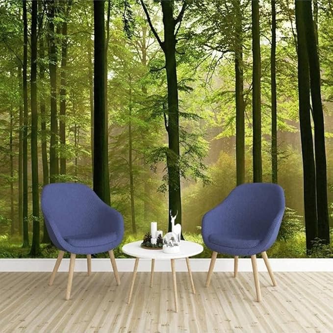 YTTBDBD Forest Fog 3D Wall Mural, Rainforest Plants Murals Wallpaper,for Storefront Restaurant Beauty Salon Hotels Living Room Decoration-Not Self-Adhesive-48 W x 36" H/122x91cm-Silk