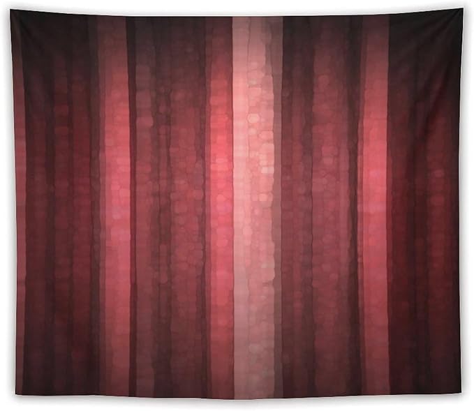 ZhiRain Red Striped Tapestry Wall Hanging Burgundy Marron Modern Vintage Abstract Mosaic Glass Texture And Dark Stripe Tapestries Home Decor for Living Room Bedroom Apartment Farmhouse 50"x60"