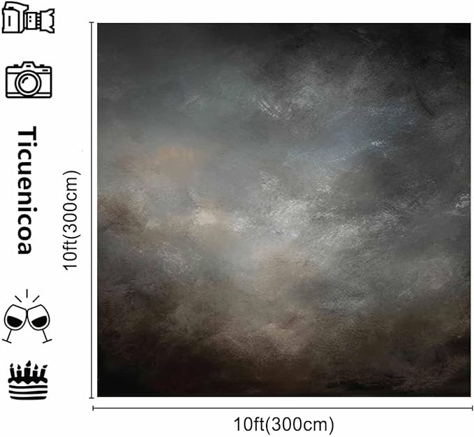 10x10ft Fabric Abstract Backdrop for Photography Vintage Portrait Old Master Background for Studio Prop