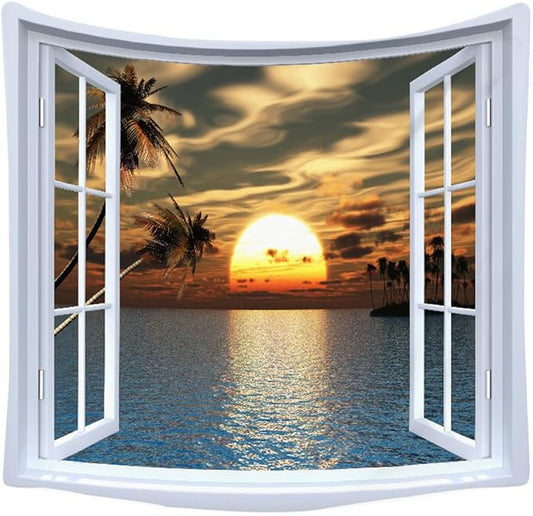 XIUYINHS Nature Forest Tapestry,Scenery Wall Mountain Tree Tapestry,for Home Office Dorm Indoor and Outdoor Decoration Large Size 59"(W) x59(L) GTCH(49)