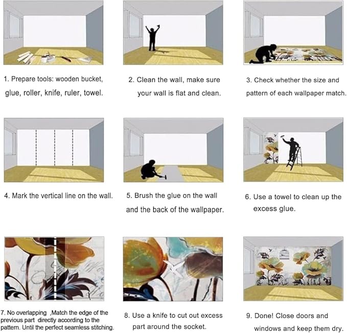 YTTBDBD Forest Mist 3D Wall Mural Decoration, Green Tree Stone Support Customization Wallpaper Large for Living Room Bedroom Office Study-not Self-Adhesive-144 W x 100" H/365x254cm-Silk