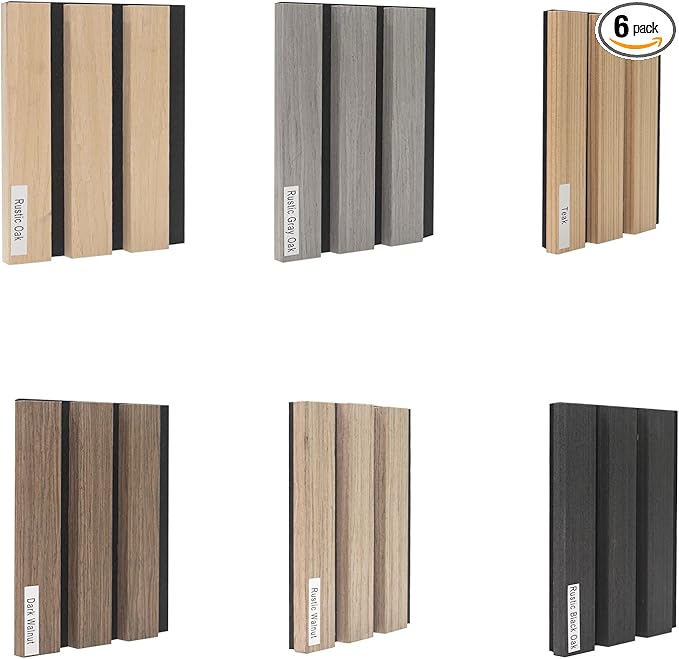 Yuzzy Wood Panels for Wall, Wood Slat Acoustic Panels, Sound Absorbing Wall Panels for Interior Wall Decor, Samples Pack