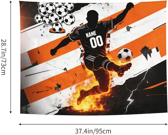 Zufygsni Personalized Sports Theme Wall Tapestry Custom Name With Number Decor For Bedroom Room And Dorm