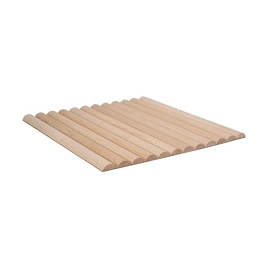 1' x 4' Solid Maple Tambour Sheet with 1" Half Round Slats, Unfinished & Flexible, Bamboo Fiber Reinforced Backer