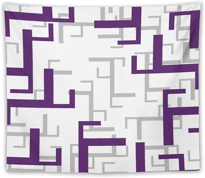 ZhiRain Purple And White Tapestry Wall Hanging Modern Geometric Spa Tapestries Home Decor for Living Room Bedroom Farmhouse Apartment Dorm 50"x60"