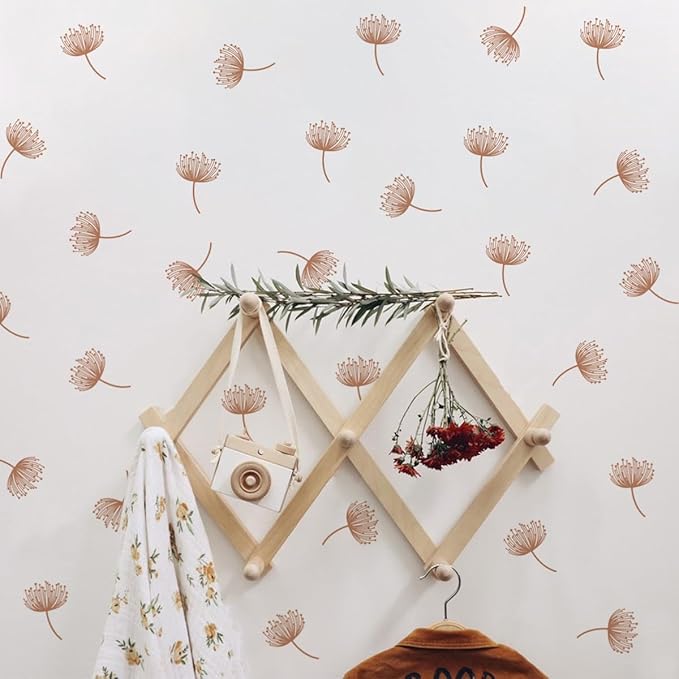 12x36 Inch Set Dandelion Wall Decor Sticker- DIY Boho Wall Decal Mural Set - 54 Pcs Stickers for Wall, Kitchen, Nursery, Office Decor - Each Sticker 3.1x2.3 Inch (Dandelion)