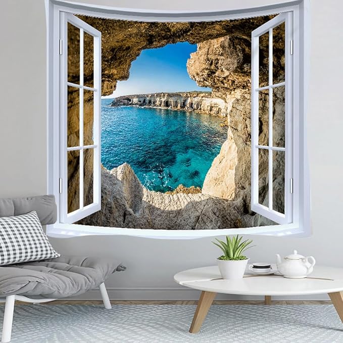 XIUYINHS Nature Forest Tapestry,Scenery Wall Tapestres,Mountain Tree Tapestry,for Home Office Dorm Indoor and Outdoor Decoration Large Size 59"(W) x59(L) GTCH(77)