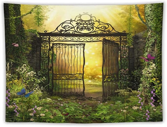 ZhiRain Fantasy Tapestry Wall Hanging Gothic Gate Fantasy Forest Magic Dreamland Fairy Landscape Pattern Tapestries Home Decor for Living Room Bedroom Apartment Farmhouse Dorm 60"x80"