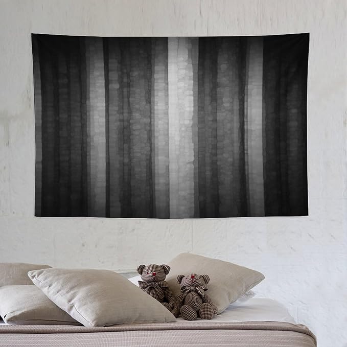 ZhiRain Black Grey Tapestry Wall Hanging Cool Glass Texture Ombre Abstract Modern Elegant Tapestries Home Decor for Living Room Bedroom Apartment Farmhouse Dorm 40"x60"