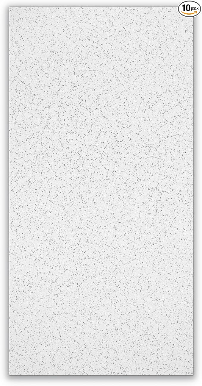 Armstrong Ceiling Tiles; 2x4 Ceiling Tiles - 10 pc White; Acoustic Ceilings for Suspended Grid; Random Textured 933