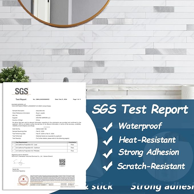 Yipscazo 20 Sheets Peel and Stick Stone Metal Backsplash, PVC Wall Tiles Stick on Tiles for Backsplash Kitchen, Bathroom, Laundry Room, Camper, Fireplace