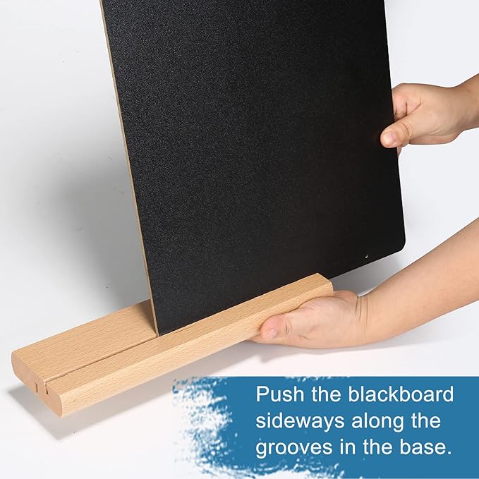 11.7x16.5 Inch Tabletop Chalkboard with Wood Base, Menu Chalkboard Stand, Message Board, Bar and Special Event Decorations, Hanging Double-Sided Chalkboard Sign for DIY Home Decoration，Beech