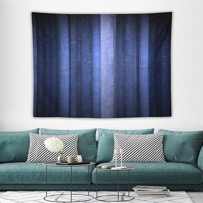 ZhiRain Navy Blue Tapestry Wall Hanging Abstract Modern Navy Blue Cool Glass Texture Ombre Tapestries Home Decor for Living Room Bedroom Apartment Farmhouse Dorm 60"x80"