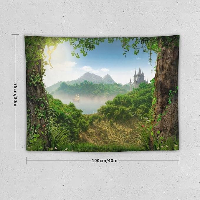ZhiRain Fantasy Forest Tapestry Wall Hanging Beautiful Enchanting Fairy Tale Woodland Tapestries Home Decor for Living Room Bedroom Farmhouse Apartment Dorm 30"x40"