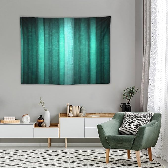 ZhiRain Teal Tapestry Wall Hanging Cool Glass Texture Ombre Turquoise Abstract Modern Tapestries Home Decor for Living Room Bedroom Apartment Farmhouse Dorm 30"x40"